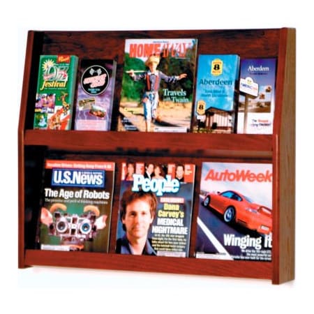 Wooden Mallet 6 Magazine/12 Brochure Wall Display - Mahogany LD24-12MH